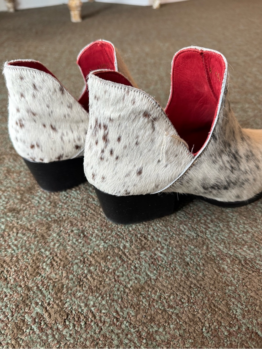 Women's Spotted Cowhide Ankle Booties - Picture 4 of 7